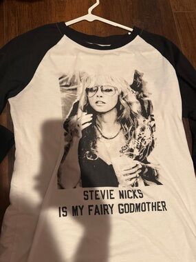 Stevie Nicks Graphic Raglan Tee - Black & White
